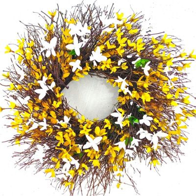 White Forsythia Wreath