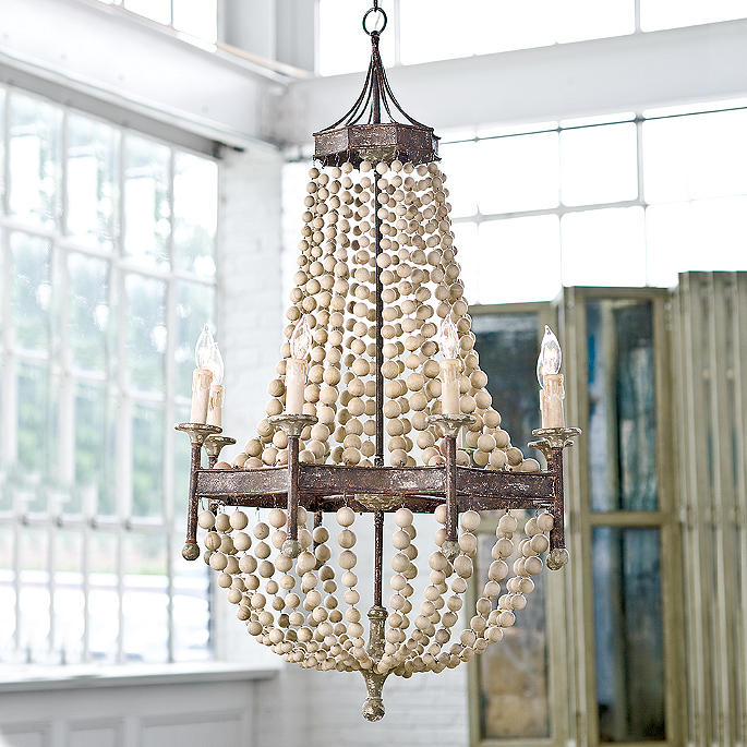 Chandelier With Wooden Beads