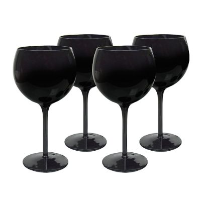 Midnight Black Balloon Glasses, Set of Four | Frontgate