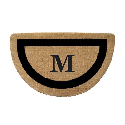 Classic Border HalfRound Monogrammed Coco Door Mat Frontgate