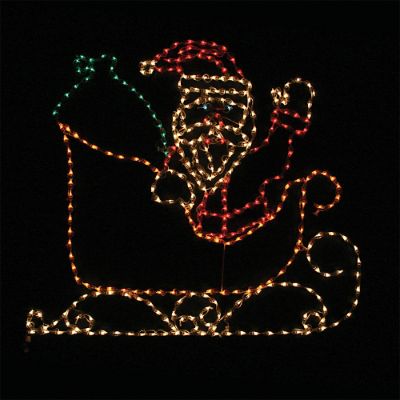 Lighted Outdoor Santa in Sleigh | Frontgate