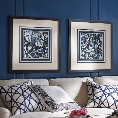 Floral Blue and White Wall Art I | Frontgate