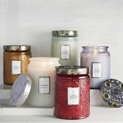 Embossed Candle Jar, Candles