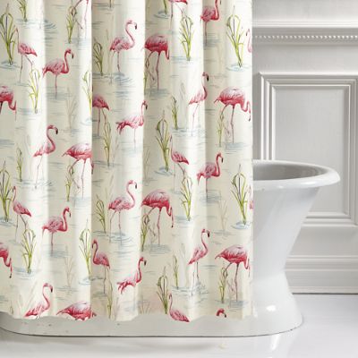 Pink Flamingo Shower Curtain Frontgate   112983 Main