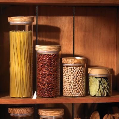 Olivewood Lid Glass Jars Frontgate