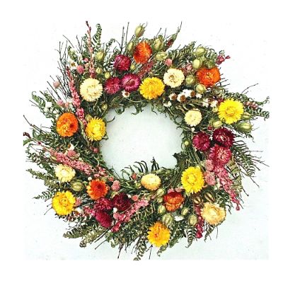 Strawflower Jubilee Dried Wreath Frontgate