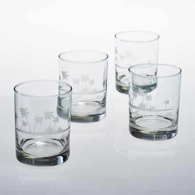 Margaritaville Etched Double Old Fashioned Glasses, Set of Four Frontgate