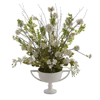 White Silver Floral Arrangement Frontgate