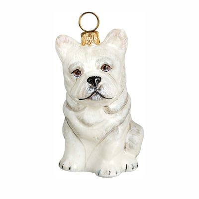 French Bulldog White Ornament Frontgate