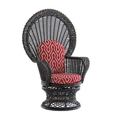 Marimba Wicker Swivel Fan Chair with Cushions by Tommy Bahama Frontgate