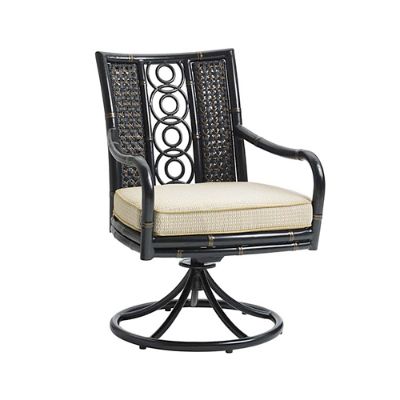 Marimba Wicker Swivel Rocking Dining Chair with Cushions by Tommy ...
