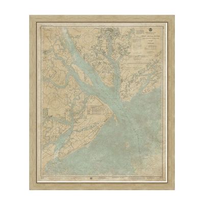 Port Royal Sound Framed Map Frontgate
