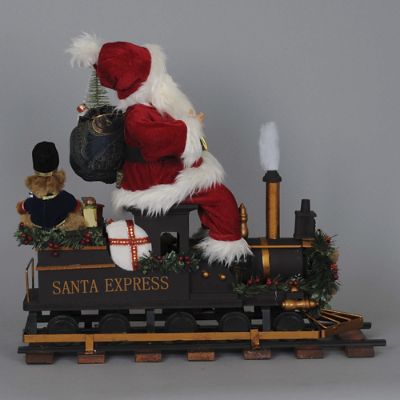 Karen Didion Train Engine Santa with Track