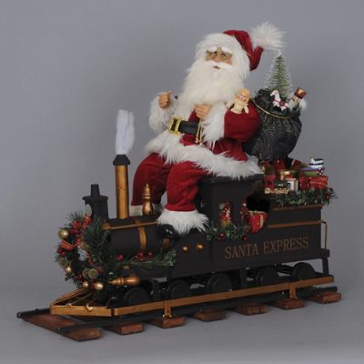 Karen Didion Train Engine Santa with Track