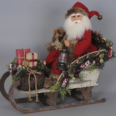 Karen Didion Lighted Woodland Sled Santa | Frontgate