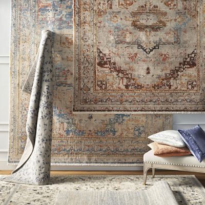Chimera Performance Area Rug with Antique Motif & Artisanal Fading