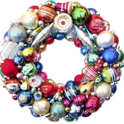 One of a Kind Vintage Shiny Brite Ornament Wreath | Frontgate