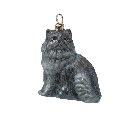 Blue Persian Cat Ornament Frontgate