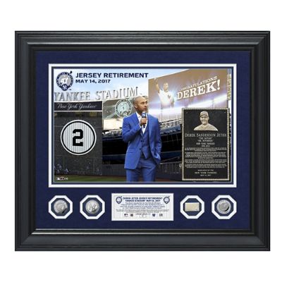 Derek Jeter 2 Jersey Retirement Collection with Game Used Base Piece