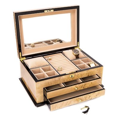 Lacquered Birdseye Maple Jewelry Box | Frontgate