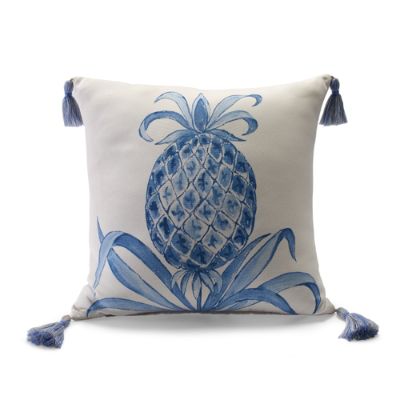 blue pineapple outdoor pillow