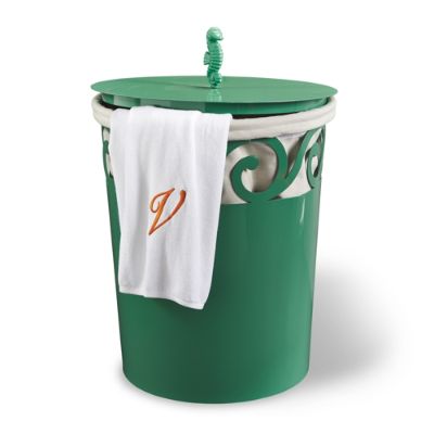 LaserCut Seahorse Towel Hamper Frontgate