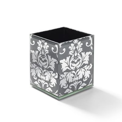 Victoria Damask Glass Brush Holder Frontgate