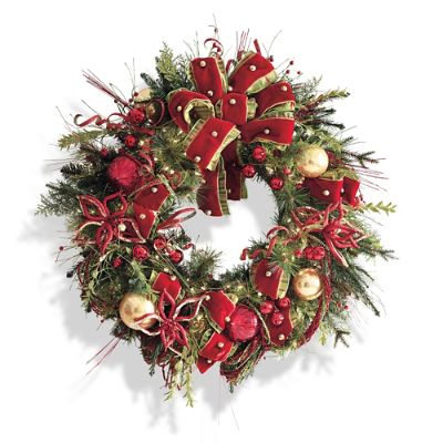 Glad Tidings Pre-decorated Wreath | Frontgate