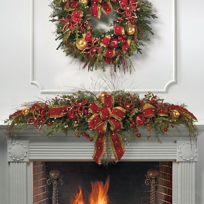 Glad Tidings Pre-decorated Mantel Swag | Frontgate