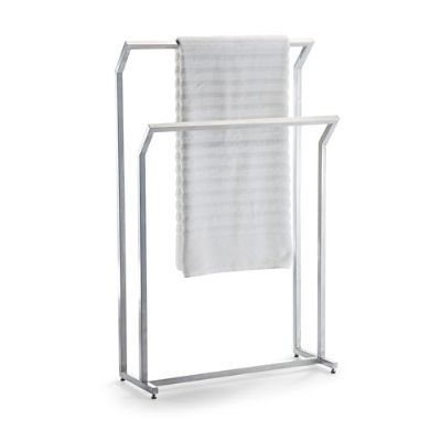 Marais Teak/Stainless FreeStanding Towel Rack Frontgate
