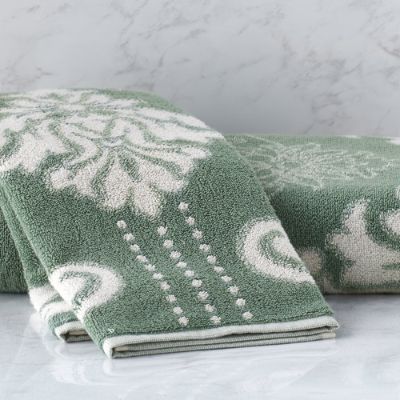 Blythe Twotone Damask Hand Towel Frontgate