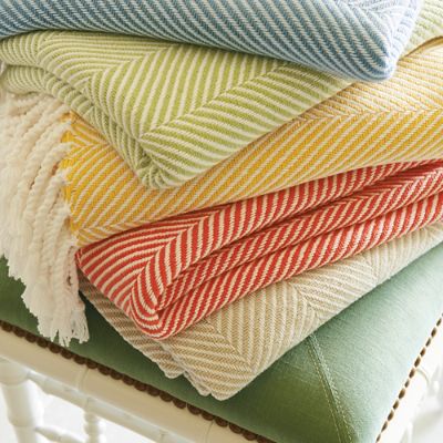 Cotton Herringbone Throw Frontgate