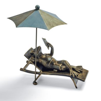 lounging frog statue