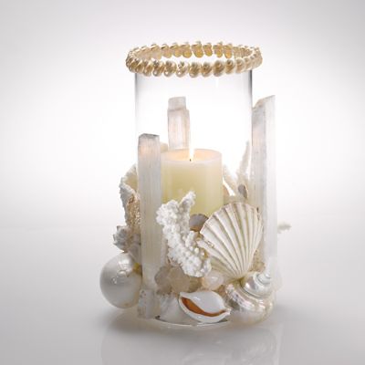 Seashell Crystal Hurricane Votive Frontgate