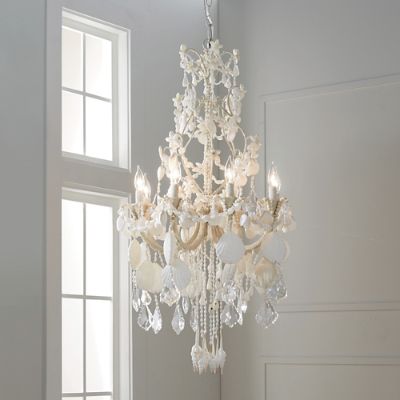 Harbor Shell Chandelier with Cascading Crystals & Seashells