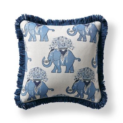 Elephant Chic Cobalt Outdoor Pillow | Frontgate