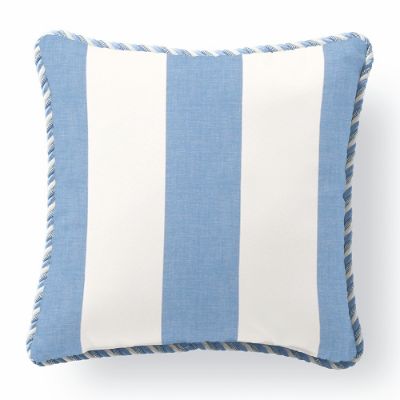 Resort Stripe Air Blue Outdoor Pillow With Cording Frontgate