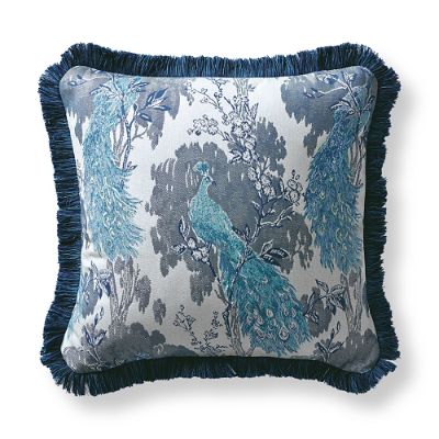 Peacock Grove Denim Outdoor Pillow Frontgate