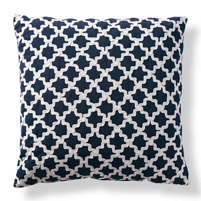 Ric Rac Fret Navy Outdoor Pillow | Frontgate