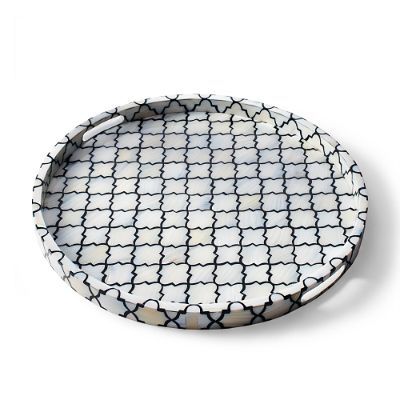 Moorish Print Round Tray | Frontgate