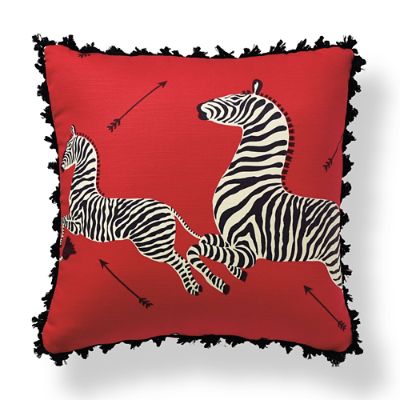 Scalamandre Zebras Print Red Outdoor Pillow Frontgate