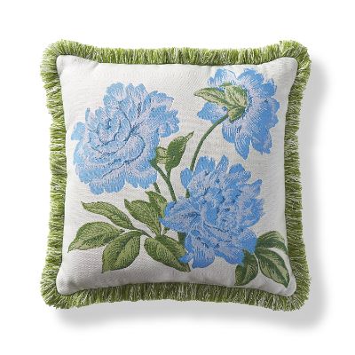 Peony Spring Air Blue Outdoor Pillow | Frontgate