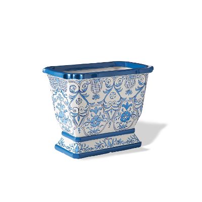 Blue and White Rectangular Tabletop Planter | Frontgate