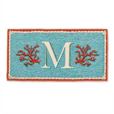 Coral Monogram Door Mat Frontgate