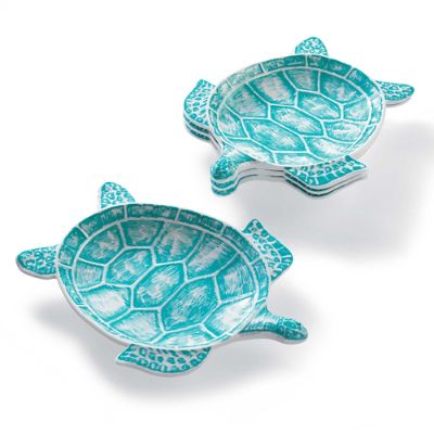 Marina Turtle Appetizer Plates, Set Of Six 