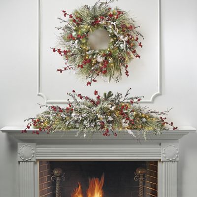 Christmas in Connecticut Pre-Decorated Mantel Swag | Frontgate