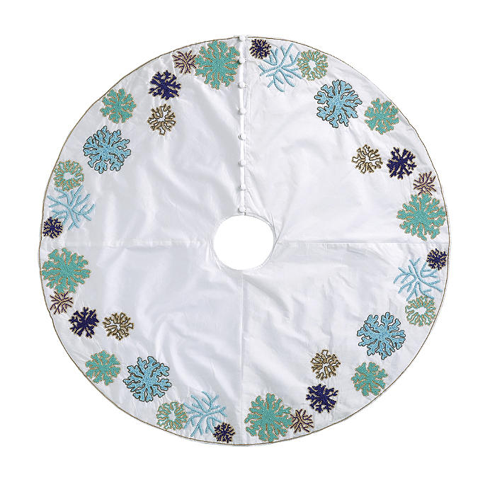 Round Coral Tree Skirt | Frontgate