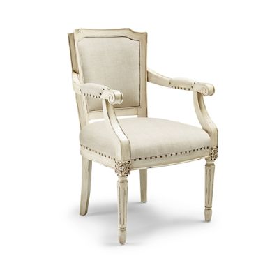 Ainsley Shield Back Arm Chair In Antique White Finish Frontgate