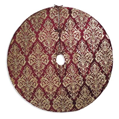 Arabella Burgundy/Gold Tree Skirt Frontgate