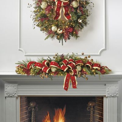 Under the Mistletoe Pre-Decorated Mantel Swag | Frontgate